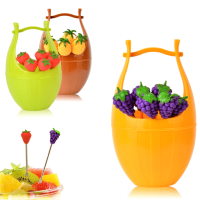 Набор шпажек для канапе в виде фруктов на подставке Wooden Casks Fruits Fork